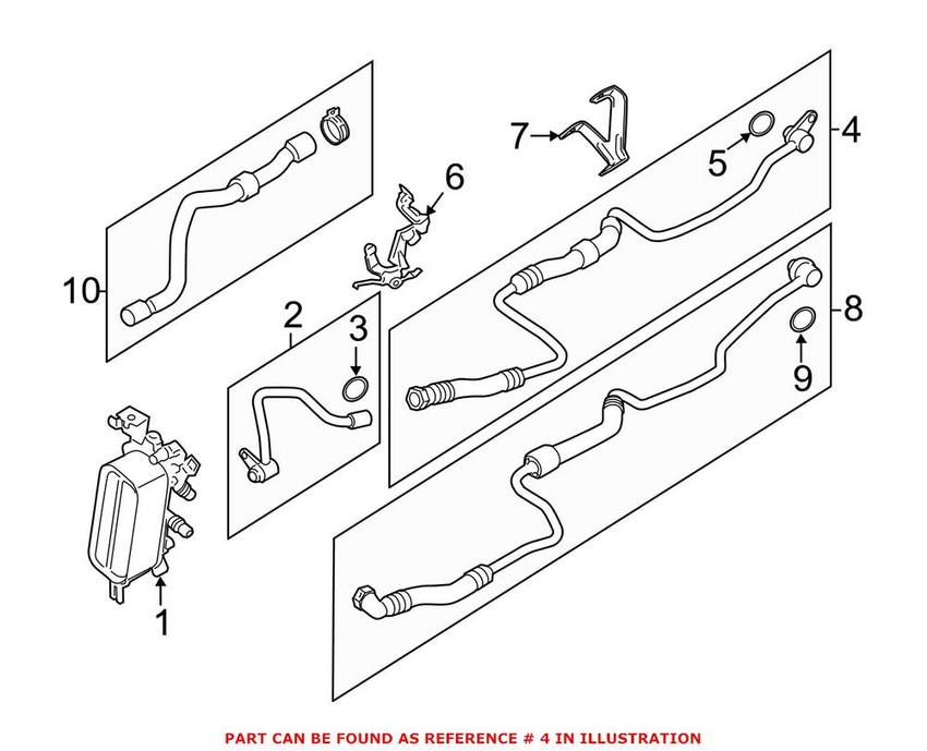 BMW Auto Trans Oil Cooler Line - Inlet 17227605011